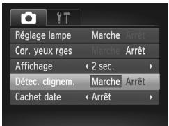 Réglage lampe Cor. yeux rges Affichage Détec. clignem. Cachet date Marche Arrêt Marche Arrêt 2 sec. Marche Arrêt Arrêt
