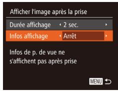 CANON POWERSHOT SX60 HS - Changement de l'écran affiché après les prises - 1