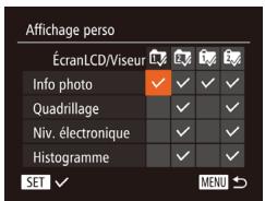CANON POWERSHOT SX60 HS - Personnalisation des informations affichées - 3
