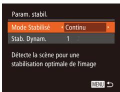 CANON POWERSHOT SX60 HS - Modification des réglages de l'option Mode Stabilisé - 3