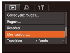 Correc yeux rouges... Rogner... Recadrer... Mes couleurs... Transition < Fondu >
