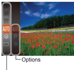 OFF AWB STO AUTO AUTO P Options