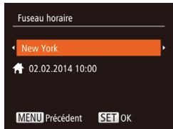 Fuseau horaire New York 02.02.2014 10:00 MENU Précédent SET OK