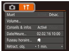 CANON IXUS 175 - Accédez à l'écran de menu. - 1