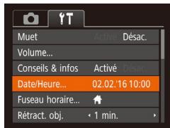 CANON IXUS 180 - Modification de la date et de l'heure - 2