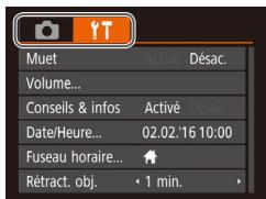CANON IXUS 180 - Accédez à l'écran de menu. - 1