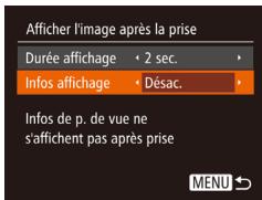 CANON IXUS 275 - Changement de l'écran affiché après les prises - 1