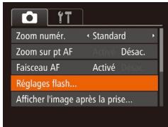CANON IXUS 275 - Accédez à l'écran [Réglages flash]. - 1
