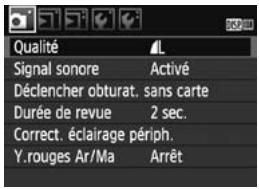 CANON EOS REBEL T1I - Procédure de réglage des menus - 1
