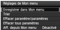 CANON EOS 60D - Sélectionnez [enregistrer dans mon menu]. - 1