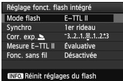 CANON EOS 60D - [Réglage fonction flash intégré] et [réglage fonction flash externe] - 1