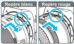 CANON EOS 80D - Réperée blanche, réperée rouge, montez l'objectif (p. 47). - 1