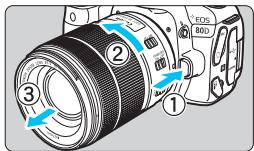CANON EOS 80D - Tournez manuellement la bague de zoom sur l'objectif. - 1