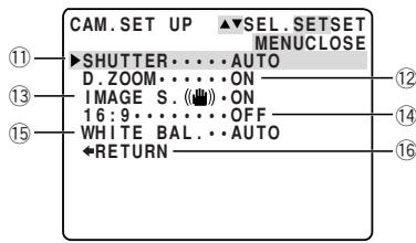 CANON ELURA 2 - Camera set up submenu - 1