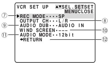 CANON ELURA 2 - VCR set up submenu - 1