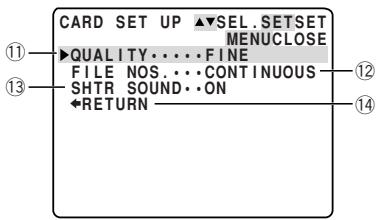 CANON ELURA 2 - Card set up submenu - 1