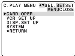 CANON ELURA 2 - PLAY MENU (ELURA2 MC only) CARD PLAY - 2