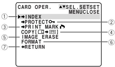 CANON ELURA 2 - Card operations submenu - 1