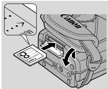 CANON ELURA 2 - Inserting and removing the MultiMediaCard - 1