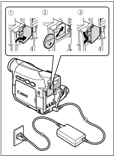 CANON MV850I - Installation de la pile de secours - 2