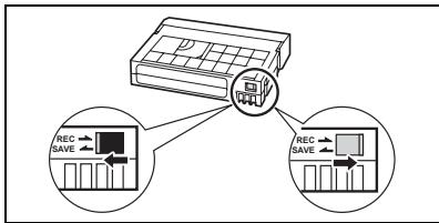 CANON MVX350I - Protection des cassettes contre les effacements accidentels - 1