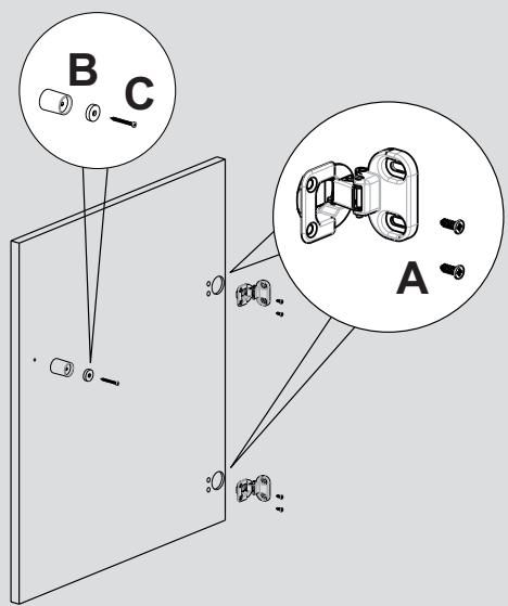 CANDY CBWD 8514D-S, CBWM814D-S - Instrucciones para el montaje de la puerta del mueble - 2