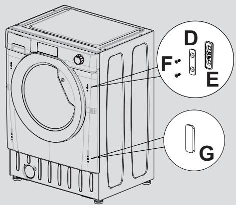 CANDY CBWD 8514D-S, CBWM814D-S - Anleitung zur Montage der Möbeltür - 3