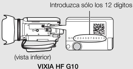 CANON VIXIA HF G10 - El número de série de la videocamara - 1