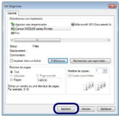 CANON PIXMA MG5150 - Lancez l'impression. - 1