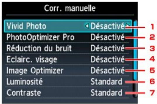 CANON PIXMA MG5150 - Écran correction manuelle - 1