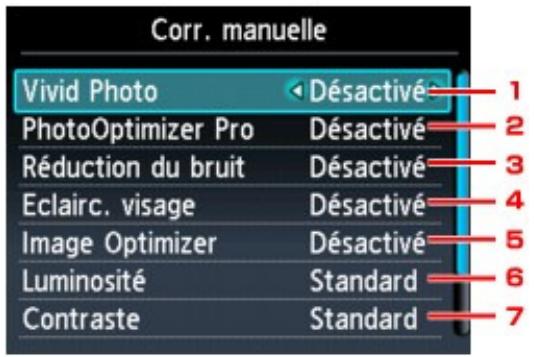 CANON PIXMA MG5150 - Écran correction manuelle - 1