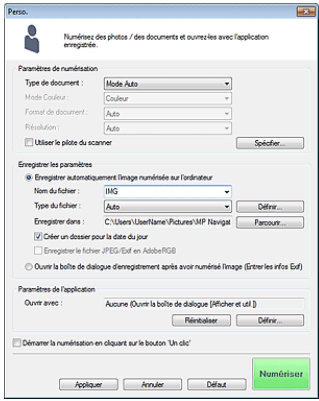 CANON PIXMA MG5150 - Boîte de dialogue personnalisée - 1