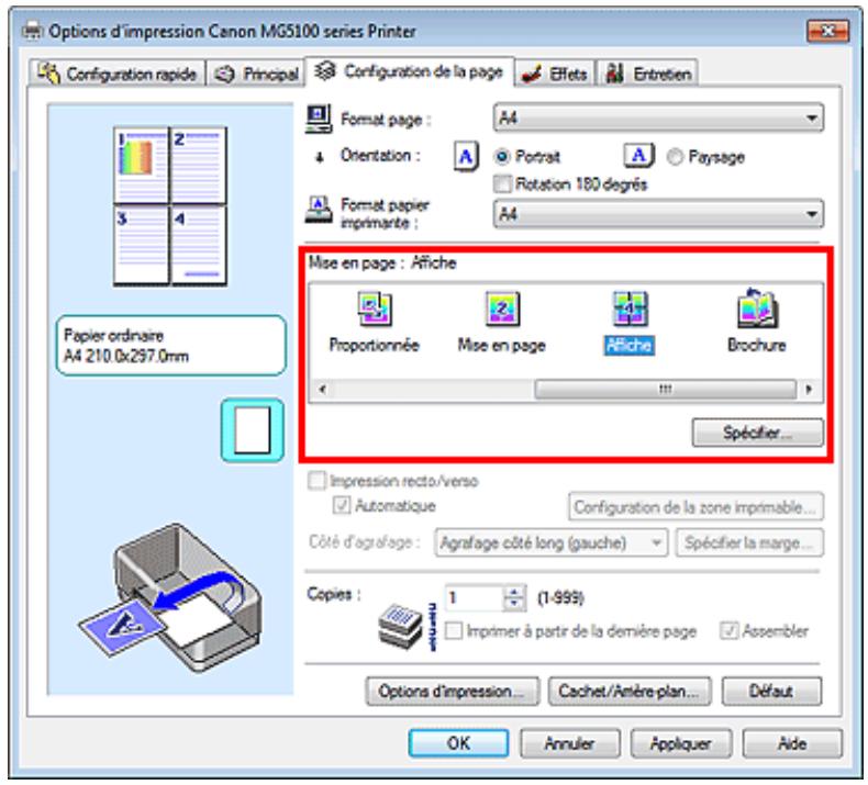 CANON PIXMA MG5150 - Configuration de l'impression d'affiche - 1