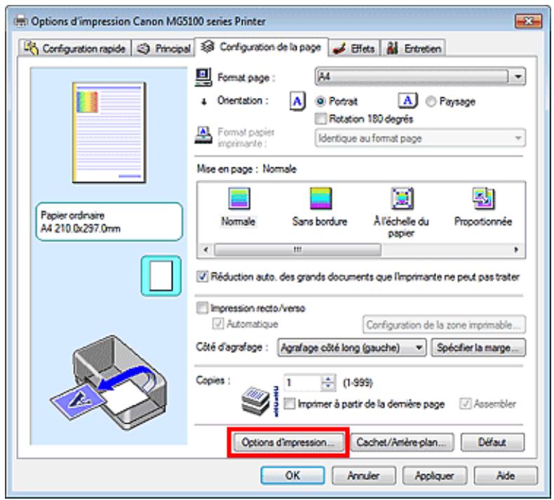 CANON PIXMA MG5150 - Changement des options d'impression - 1