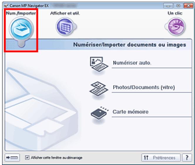 CANON PIXMA MG5150 - Onglet numériser/importer documents ou images - 1