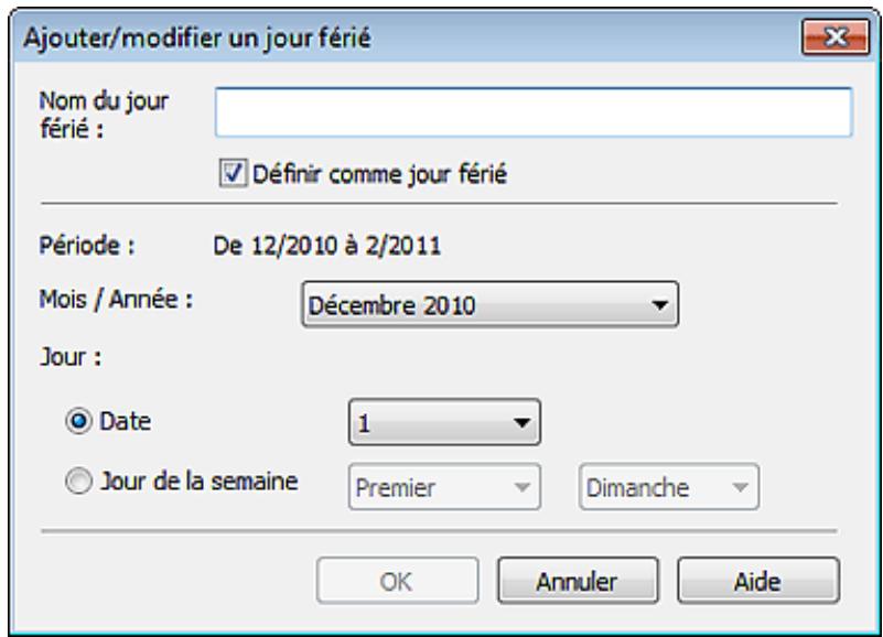 CANON PIXMA MG5150 - Définition des jours fériés - 2