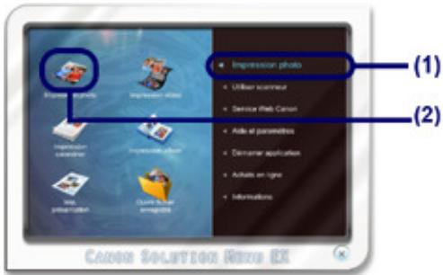 CANON PIXMA MG5150 - Sélectionnez la fonction d'une application que vous souhaitez démarrer. - 1
