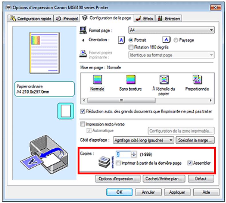 CANON PIXMA MG6150 - Définition du nombre de copies et de l'ordre d'impression - 1
