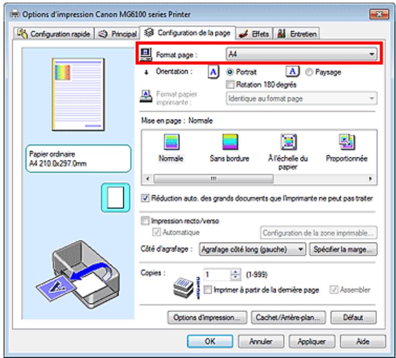 CANON PIXMA MG6150 - Définition du format et de l'orientation de la page - 1
