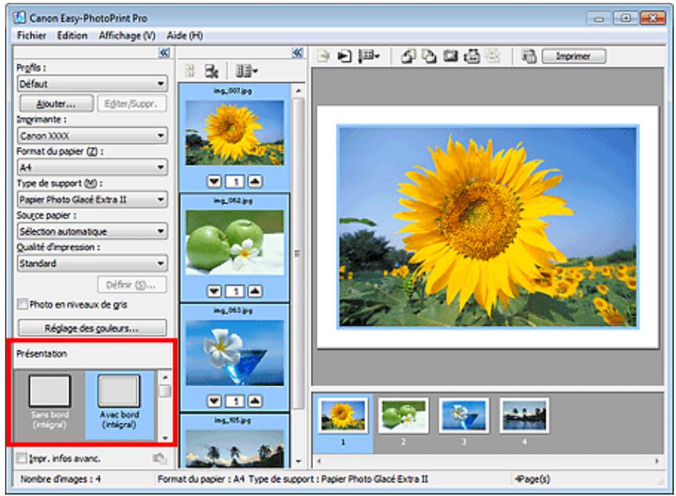CANON PIXMA MG6150 - Sélectionnez une présentation dans Présentation. - 1