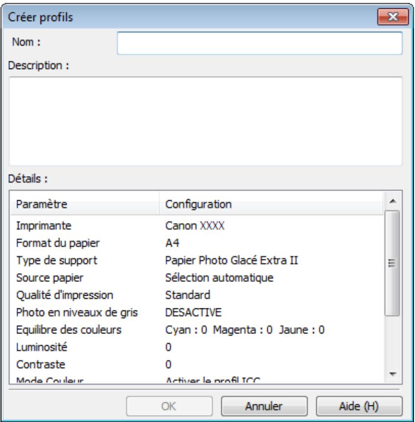 CANON PIXMA MG6150 - Enregistrement des paramètres d'impression - 1