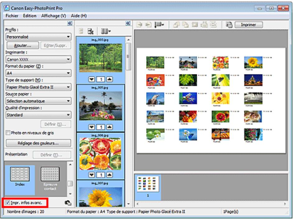 CANON PIXMA MG6150 - Impression des informations avancées - 1