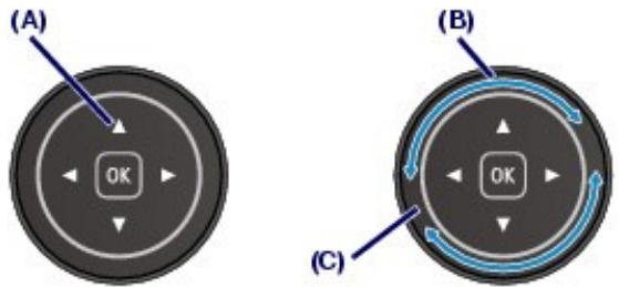 CANON PIXMA MG6150 - Utilisation du bouton ▲, ▼, ◀ ou ▶ (molette de défilement) - 1