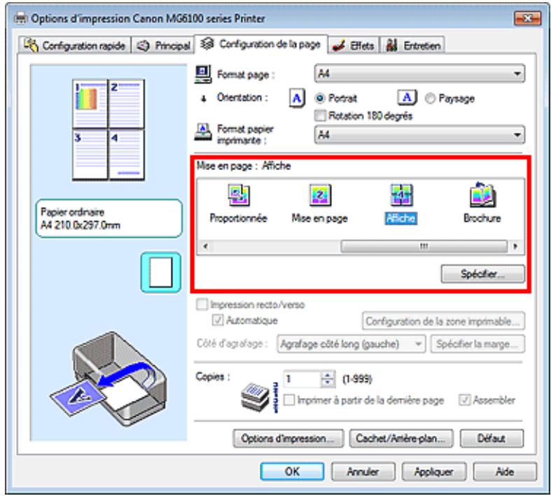 CANON PIXMA MG6150 - Configuration de l'impression d'affiche - 1
