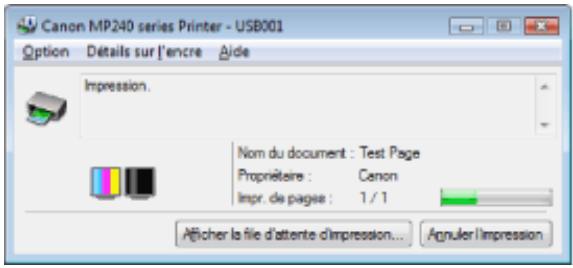 CANON PIXMA MP240 - Lancement de l'écran d'état d'imprimante canon IJ - 5