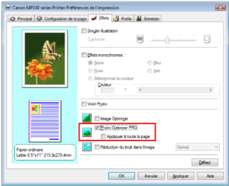 CANON PIXMA MP240 - Changement de propriétés de couleur pour améliorer la coloration - 2