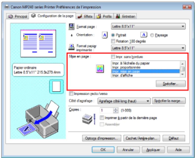 CANON PIXMA MP240 - Impression mise en page - 2