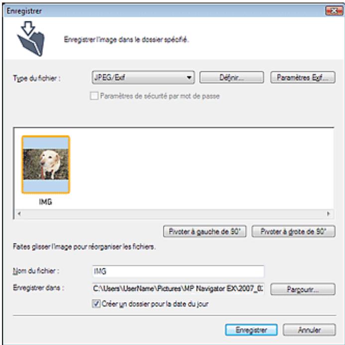 CANON PIXMA MP240 - Boîte de dialogue enregistrer - 1