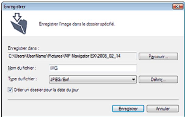 CANON PIXMA MP240 - Boîte de dialogue enregistrer - 1
