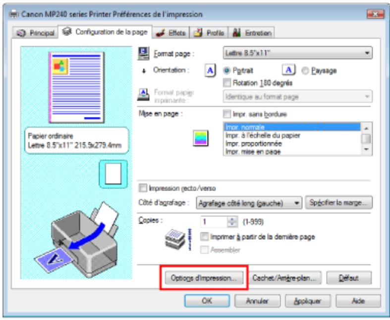 CANON PIXMA MP240 - Changement des options d'impression - 1